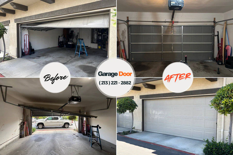 Before and after: garage door repair Penhook, VA